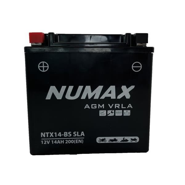 Batterie moto Numax Premium AGM YT14BS / YTX14BS SLA 12V 12Ah 200A