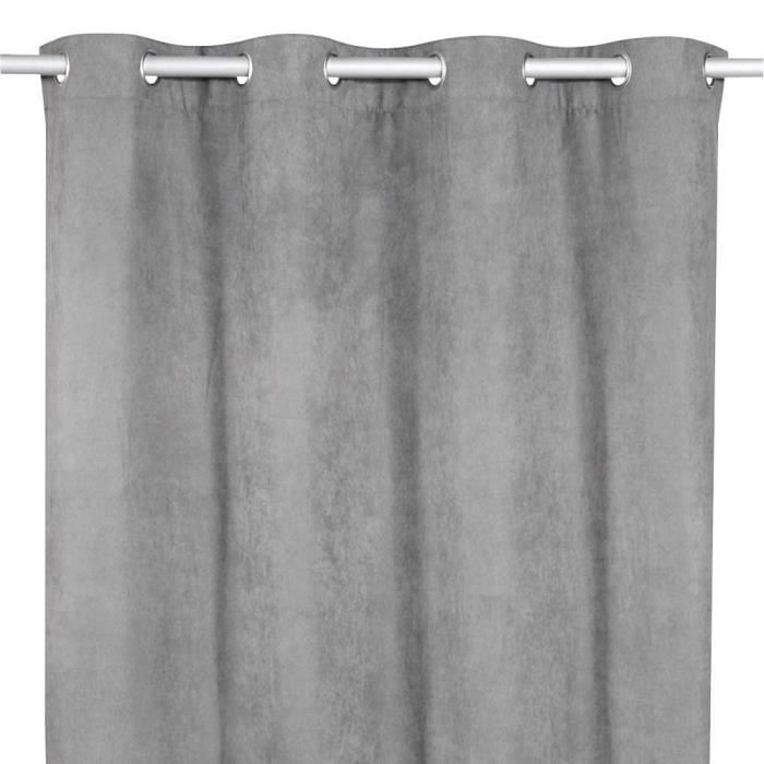 Rideau à Oeillets En Velours Gris 135x280cm Achat