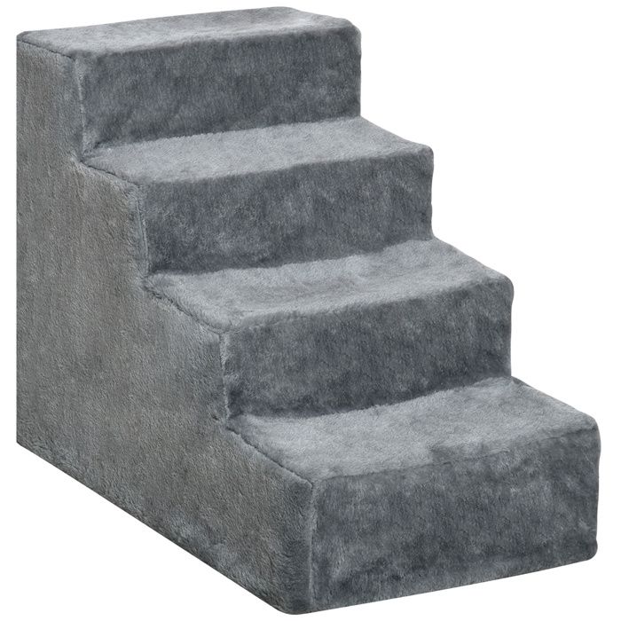 PawHut - Escaliers pour chiens - Panneaux de particules - 60x35x44cm - Gris clair