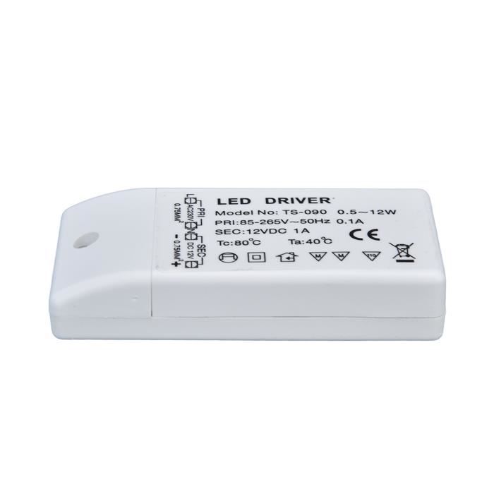 CEN Pilote LED Driver LED 12W 12V DC 1A Transformateur LED 12V Driver ...