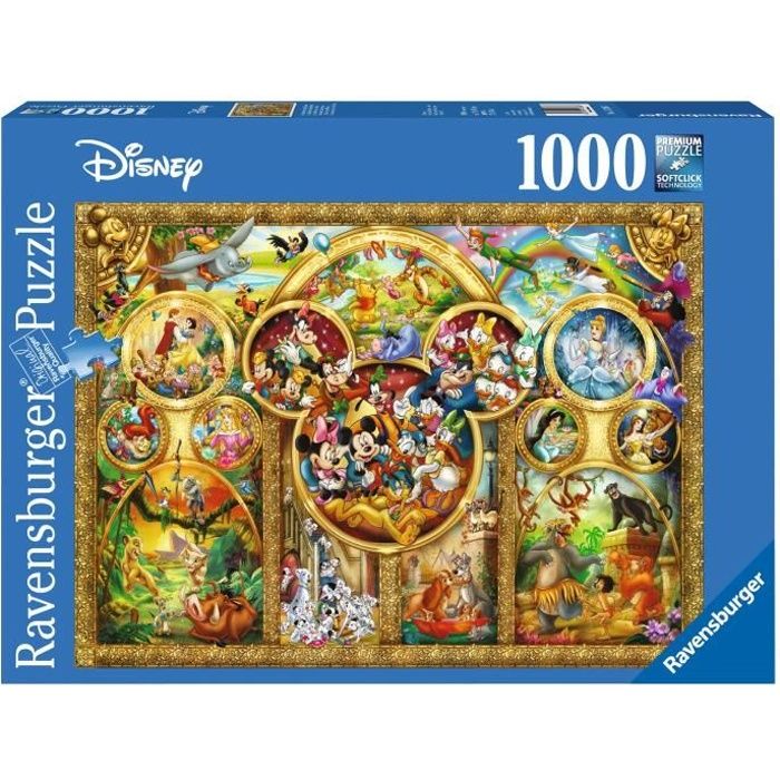 Puzzle 1000 pièces Ravensburger - Le monde magique de Disney - Jaune - Dessins animés et BD - Adulte