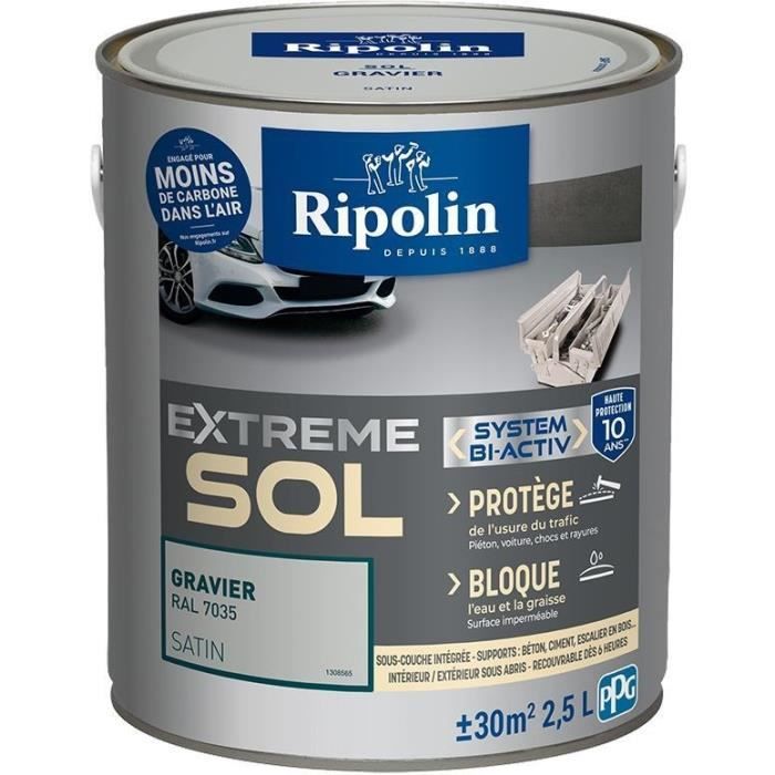 RIPOLIN PROTECTION EXTREME SOL GRAVIER RAL 7035 SATIN 2,5 L