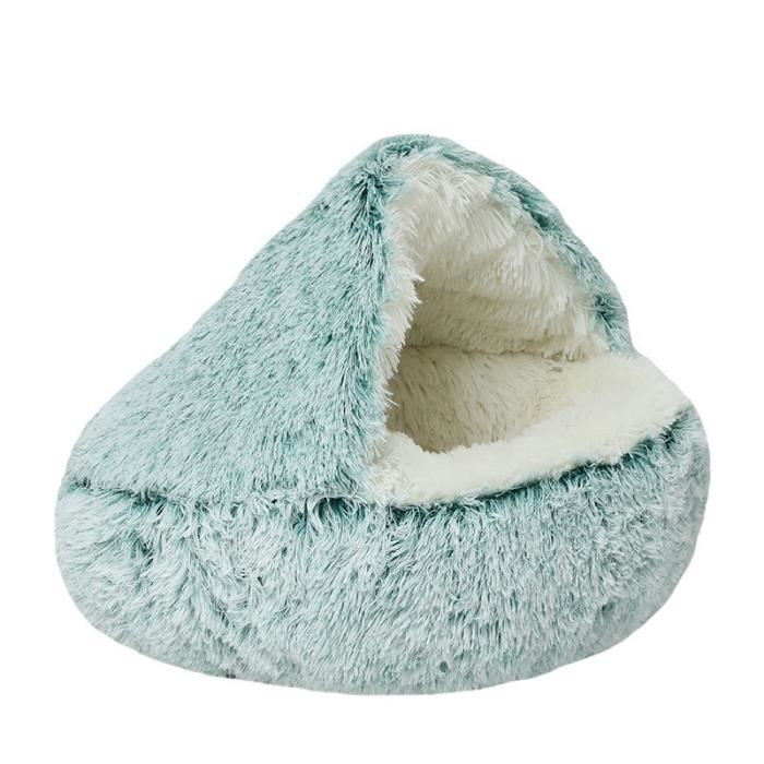Comparer les prix de RNGCPTO Panier Chat,Lit moelleux pour Chats et Chiens,Panier Chaud Semi-fermé pour Animaux de Compagnie,Couchage Habitat 50cm -vert2