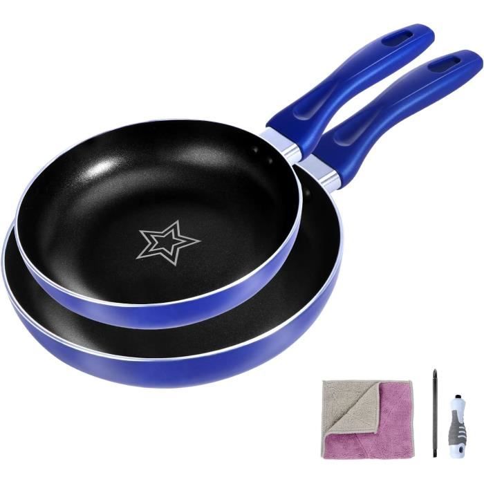 Set De 2 Poêles À Frire 2026 Cm, Revêtement Antiadhésif Sain, Sans Pfoa & Ptfe, Léger, Facile À