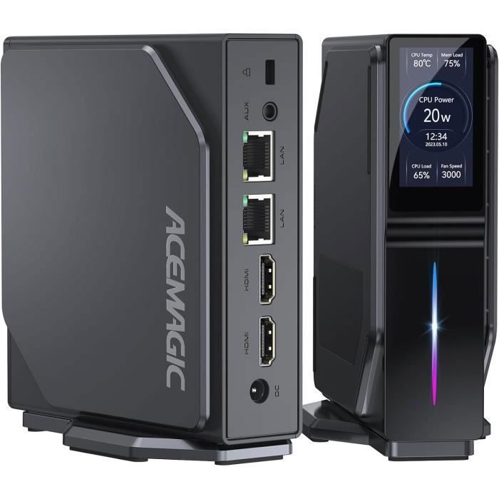 Mini PC ACEMAGIC Intel Alder Lake N100 16Go Ram 512Go SSD Windows 11 Noir