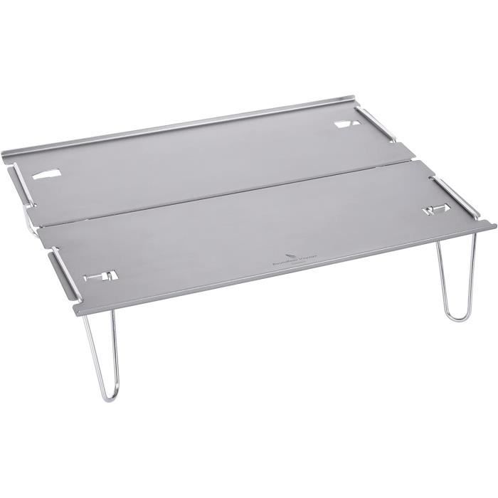 Table De Camping Pliante En Alliage D'aluminium Boundless Voyage - 30x20 Cm, Charge 15 Kg, Grise, Ultra Portable Avec Sac