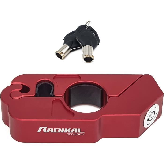 RADIKAL RK306S Bloccadisco Moto – Leggero A Doppio Ponte, Chiusura A Scatto, Bullone ø6 Mm – Antifurto Per Scooter E Biciclette Elettriche