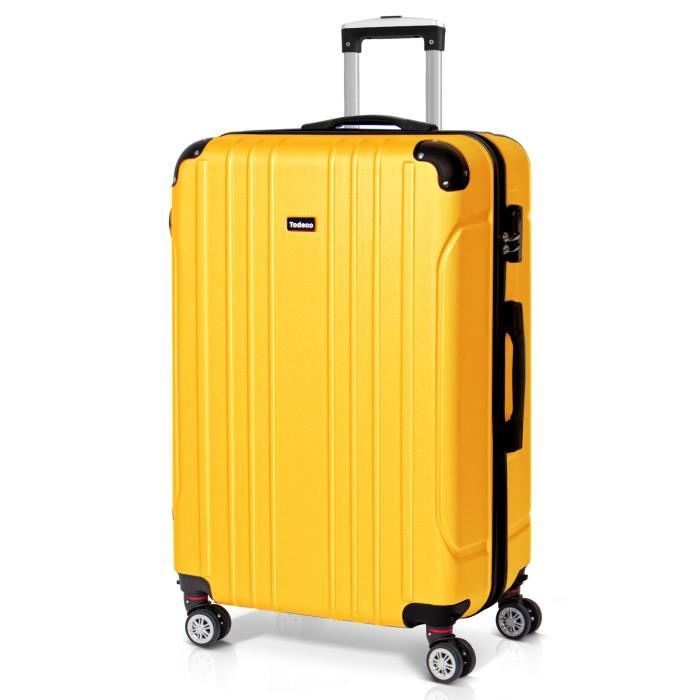 Valise Soute XXL 80cm En Polycarbonate - Cadre Aluminium, Roues 4 Directions, Serrure TSA, Poignée Cuir (gris/marron)