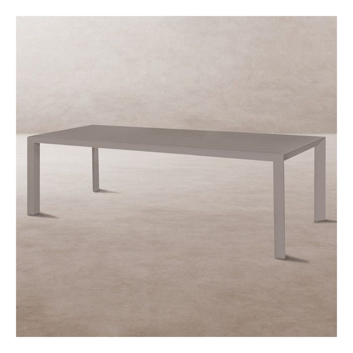 table de repas de jardin en aluminium taupe 280 cm - nihoa - l 280 x l 100 x h 75 cm
