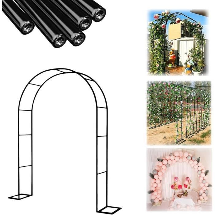 Oxeo - Lot de 3 arches de jardin en acier laqué - Résistantes aux intempéries - Hauteur 240 cm