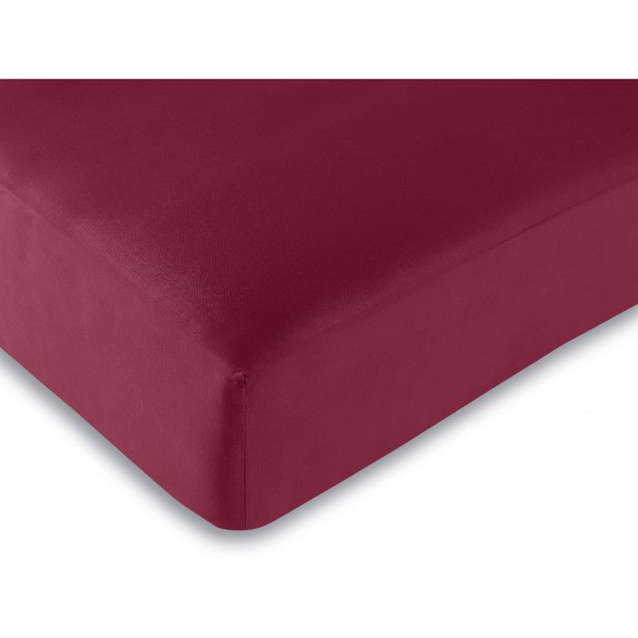 2 Draps housse Rouge 160 x 200 cm