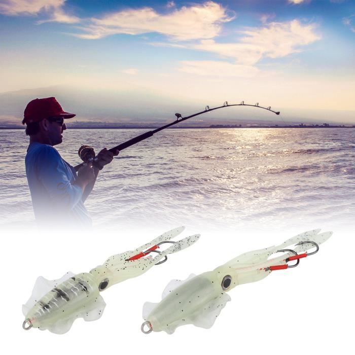 Leurre De Pêche Calmar - Yeux 3D - 15,3 Cm / 60g - Appât Réaliste Mer & Eau Douce