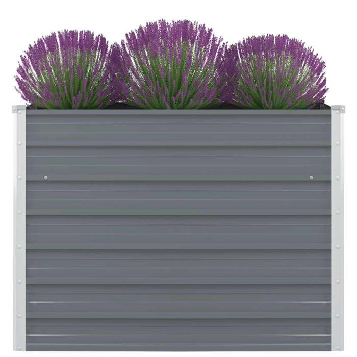 Jardinière carrée VIDAXL - Gris - Acier galvanisé - 100 x 100 x 77 cm - 100 l