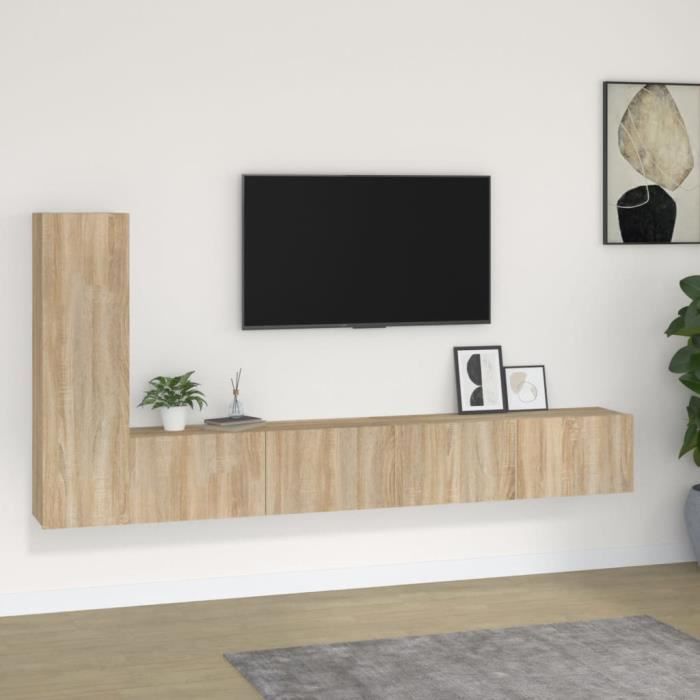 vidaXL Ensemble de meubles TV 3 pcs Chêne sonoma Bois dingénierie 3114320