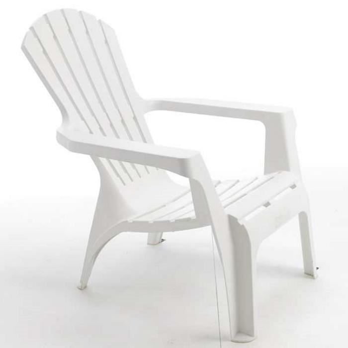 Lot De 4 Fauteuils De Jardin Adirondack Blanc Achat Vente