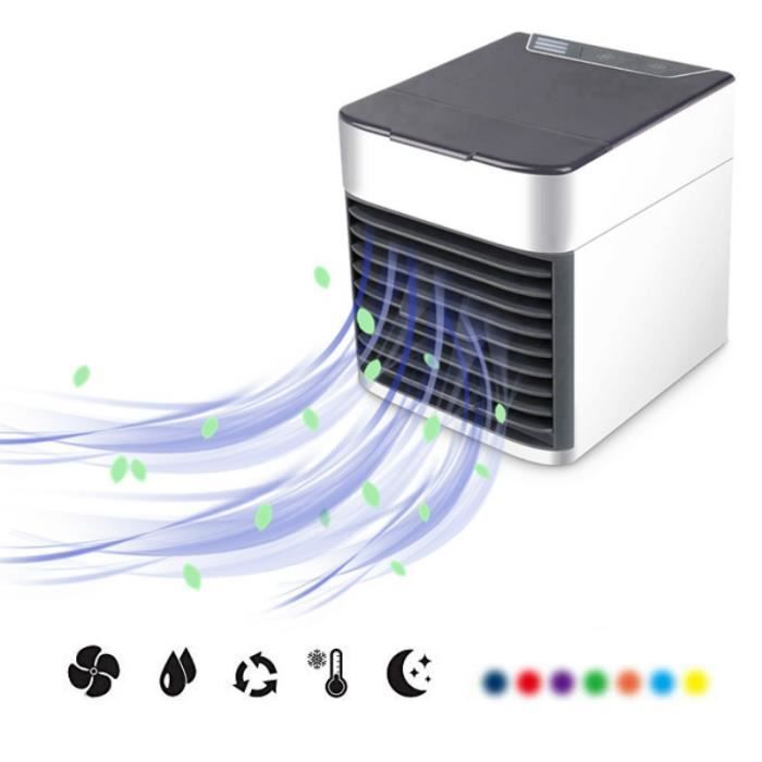 USB Mini Portable Climatiseur Ventilateur 7 Couleurs Léger - Yokuli