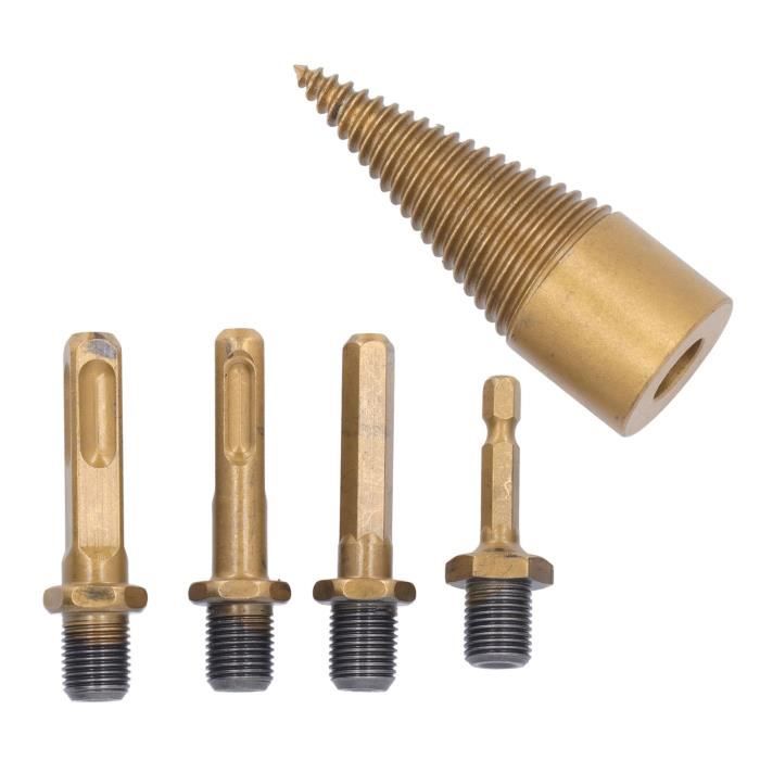Fendeur De Bûches 32mm Pour Perceuse - Kit Avec Adaptateurs - Pour Bois De Chauffage - Acier Renforcé