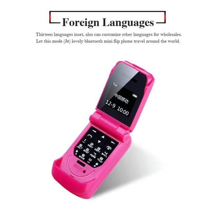 Téléphone portable à clapet YOSOO Mini Flip 0,66 pouces - Blanc - Annuaire, musique, réveil