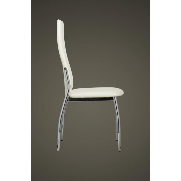 chaises de salle à manger - yosoo - lot de 2 - blanc similicuir - design ergonomique