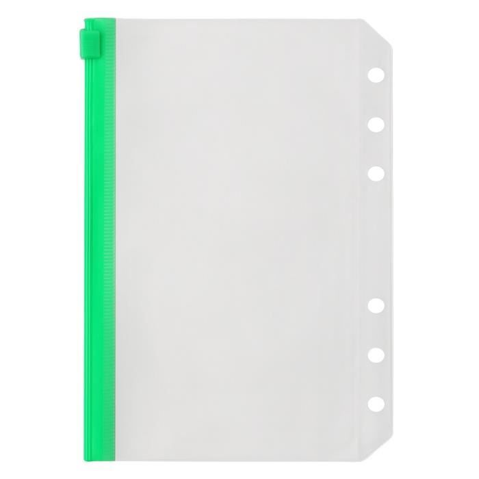 POCHETTE PLASTIQUE,green-A6--Classeur de pochettes A6-A5, pochette  transparente en PVC à feuilles larges avec fermeture éclair auto -  Cdiscount Beaux-Arts et Loisirs créatifs