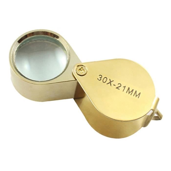 LOUPE,30X GoldLoupe de bijouterie pliante Loupe Portable
