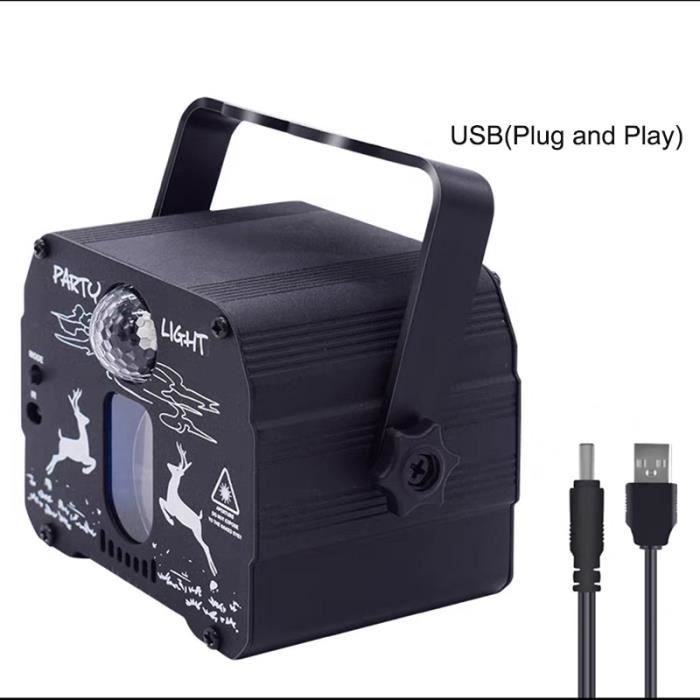AMPOULE ECLAIRAGE DE SCENE,USB--Projecteur Laser Rgb Avec Télécommande, Effet D'éclairage De Scène, Mode Automatique, Contrôle Du So