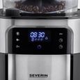 SEVERIN KA4814 Cafetière avec broyeur, Machine à café programmable, Cafetière filtre avec verseuse isotherme 8 tasses, Noir/Inox-1