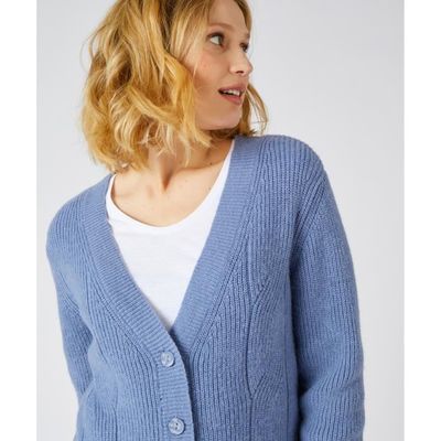 Gilet Damart Gilet m lange alpaga Bleu Gris Bleu gris