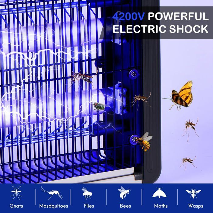 Lampe Anti-insectes UV Rechargeable - Piège à Moustiques, Mouches, Guêpes - NEUVE