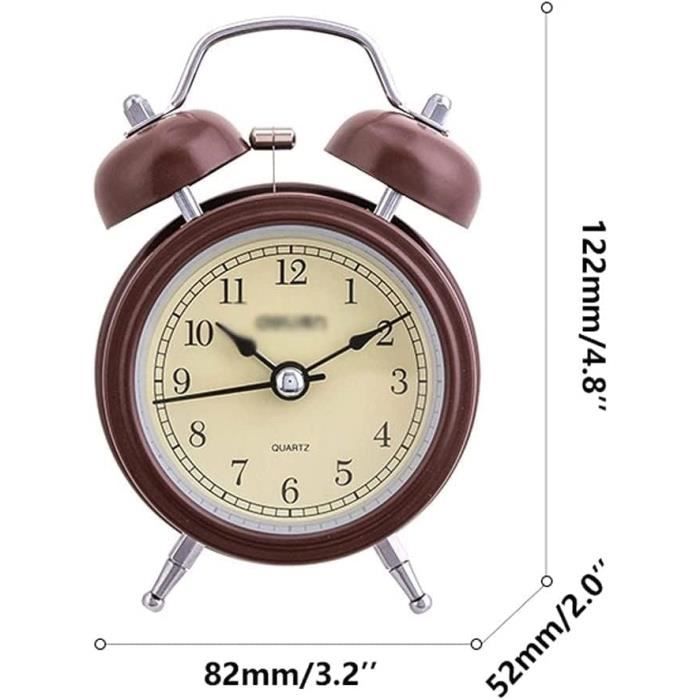 Réveil à Double Cloche Avec Veilleuse - Réveil Analogique Avec Grand Cadre De 10 Cm Sans Tic Tac Blanc 98783196 Réveil à Double Cloche Avec Veilleuse - Réveil Analogique Avec Grand Cadre De 10 Cm Sans Tic Tac Blanc 98783196