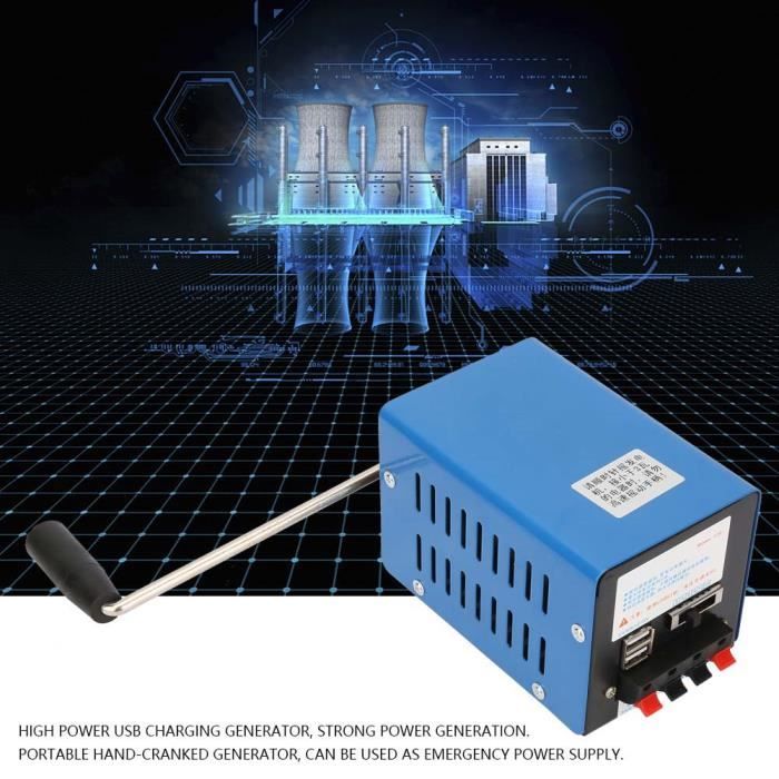 Générateur USB à Manivelle Manuel - Chargeur De Secours Pour Téléphone (5.5V, 300-600mA) - Idéal Randonnée, Camping, Urgences