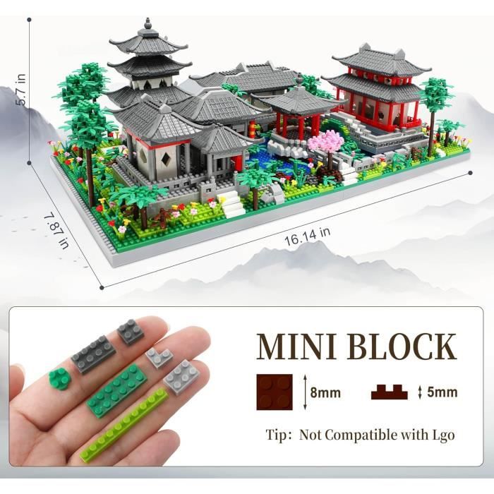 Seyaom Mini Architecture Chinoise Du Jardin De Suzhou Avec Blocs De Construction En Forme De Cerisier Pour Adultes Adolescen Amz Seyaom Mini Architecture Chinoise Du Jardin De Suzhou Avec Blocs De Construction En Forme De Cerisier Pour Adultes Adolescen Amz