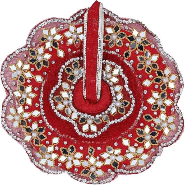 Robe Traditionnelle Indienne Pour Statue Laddu Gopal / Bal Krishna - Tissu De Soie Artificielle Avec Mukut - Pour Festivals Janmashtami, Diwali