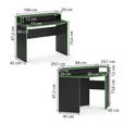 Ensemble de mobilier informatique VICCO Kron noir vert - Bureau d'angle Bureau d'ordinateur 100 x 60-2