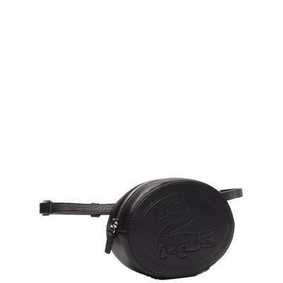 Banane Lacoste femme cuir ref 47065 000 Black 17 13 4 Noir Cdiscount Bagagerie Maroquinerie