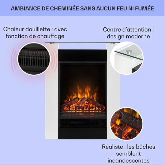 Klarstein Grenoble - Poele électrique décoratif avec effet flammes -  Chauffage intégré & thermostat - 1850W - design vintage noir - Cdiscount  Bricolage