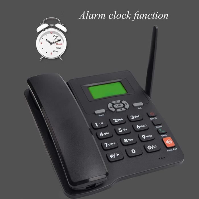 Téléphone De Bureau GSM Quadri-Bande Sans Fil - A388 - Blanc - Antenne