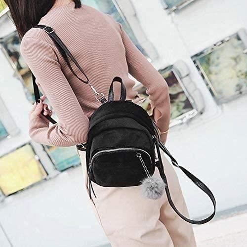 FunBuy Mini sac a dos en velours pour femme 2018 ado fille fille fille fille fourrure ballon etudiant Noir Cdiscount Bagagerie Maroquinerie