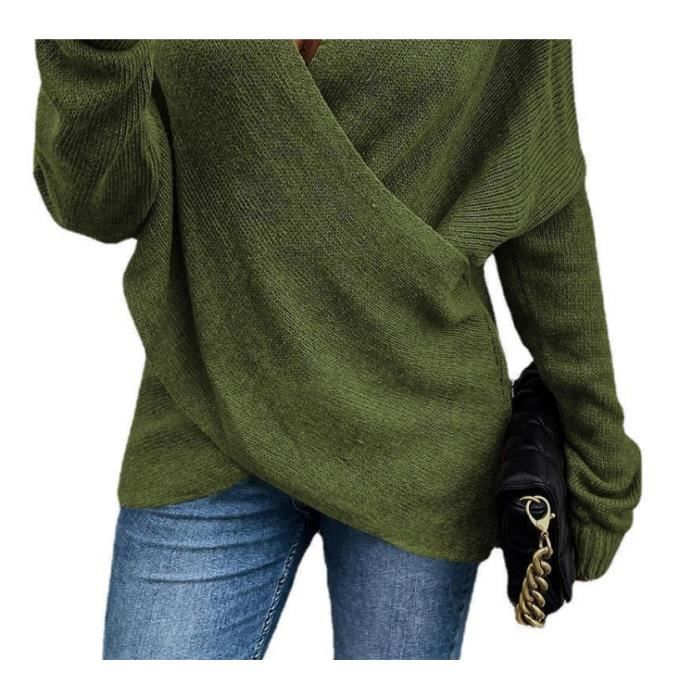 Pull coeur croisé sale femme
