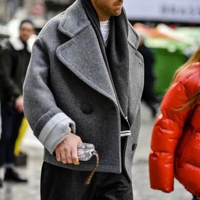 Manteau caban veste l gante en laine pour homme manteau de luxe