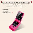 Téléphone portable à clapet YOSOO Mini Flip 0,66 pouces - Blanc - Annuaire, musique, réveil-3