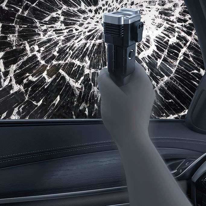 QHCP Marteau de sécurité automobile multifonction en métal, marteau de  secours d'urgence en métal, marteau de voiture en verre, brise-vitre de  voiture