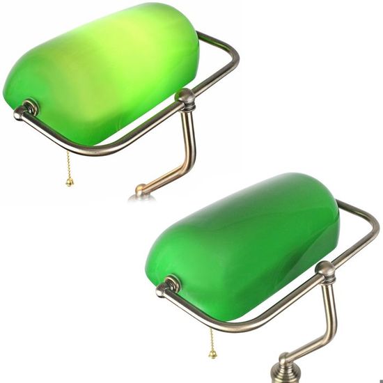 Lampe De Bureau Banquier Avec Chainette Opaline Verte 37 Cm Achat Vente Lampe De Banquier Cdiscount