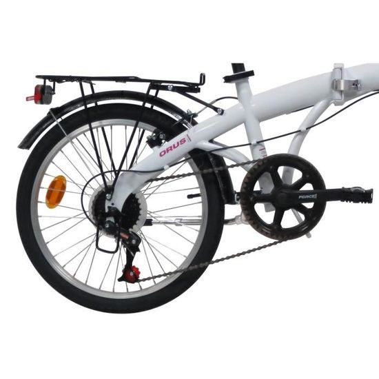 ORUS Velo pliant 17029 20 acier Blanc 6 vitesses Cdiscount Sport