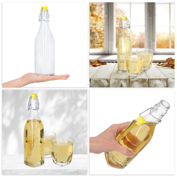 Lot De 50 Bouteilles Verre 500 Ml Avec Bouchon – Pour Liqueur, Huile, Vinaigre, Jus, Vin – élégantes Et Durables