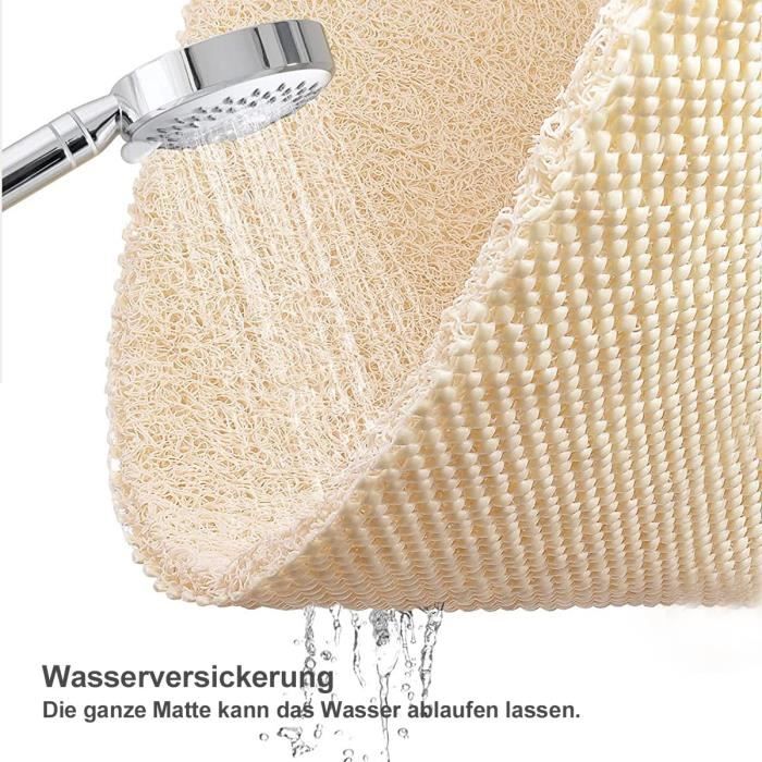 Tapis de Douche antidérapant Beige 40 x 80 cm, Tapis de Bain de sécurité Doux et Confortable avec Trous de Drainage, Tapis de Douche de Massage luffa en PVC pour Zones humides Tapis de Douche antidérapant Beige 40 x 80 cm, Tapis de Bain de sécurité Doux et Confortable avec Trous de Drainage, Tapis de Douche de Massage luffa en PVC pour Zones humides