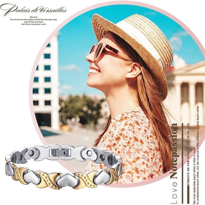 Mode Bracelets en acier inoxydable pour femmes Bracelet Perle Coeur Bracelet  Perles Bracelets Love Heart Bracelet Bijoux Cadeaux