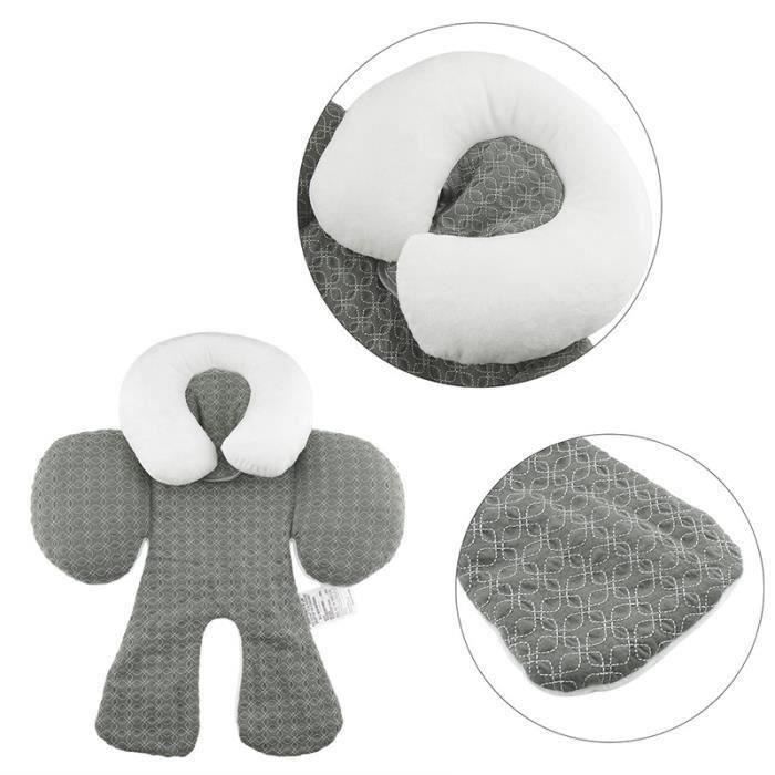 Réducteur De Siège Bébé - Coussin Appui-tête Nouveau-né Pour Siège Auto, Poussette, Chaise Haute (gris) - 4
