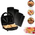Gaufrier électrique 3 en 1 Grille-pain Sandwich Waffles Grill 3 Plaques cuission appareil croque-monsieur gaufrettes 700W SINBIDE®-0
