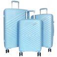 Set de 3 valises 55cm-65cm-75cm Synthétique BLEU CIEL - BA8001A3 - -0